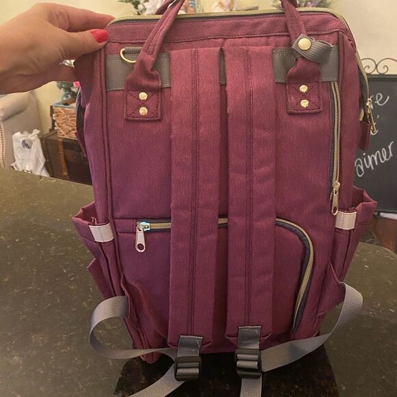 LeQueen Mauve Diaper Mommy Backpack - Picture 5 of 15